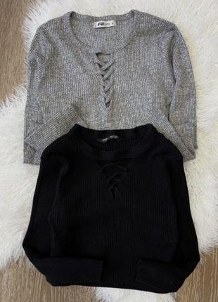 Кофта рубчик черная переплеты 4