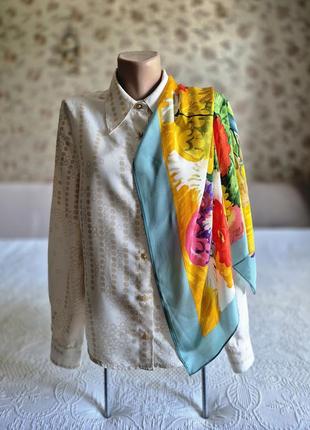 Женский шелковый платок картина цветы