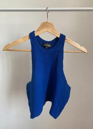 Синий хлопковый топ оттенка электрик topshop
