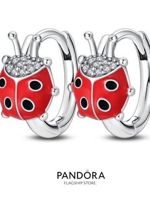 Серьги серебро маленькие оригинальные кольца silver_pandora original ♥️