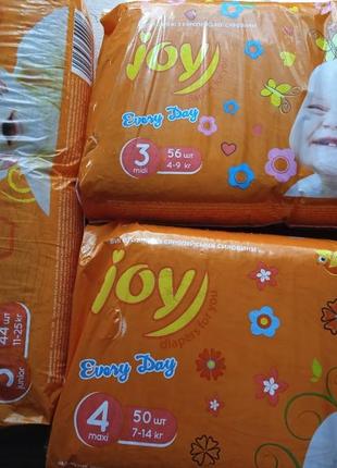 Подгузники joy every day. размеры 3,4,5