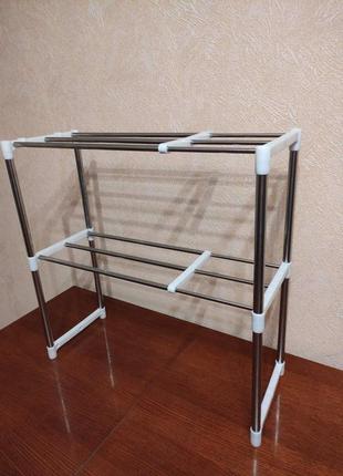 Настольный кухонный стеллаж под микроволновку с полками для посуды специй, этажерка...