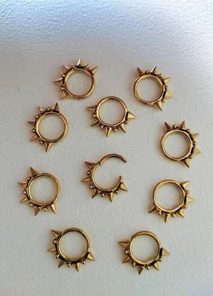 Титанова сережка кільце - клікер для пірсингу носа, вух, губ, брів 💎