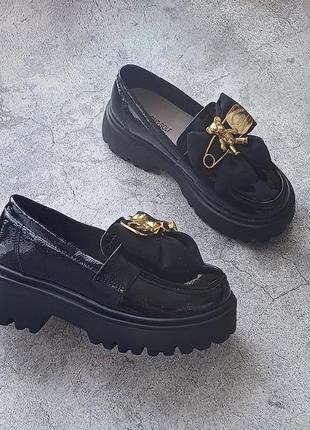 Детские школьные туфли лоферы для девочки