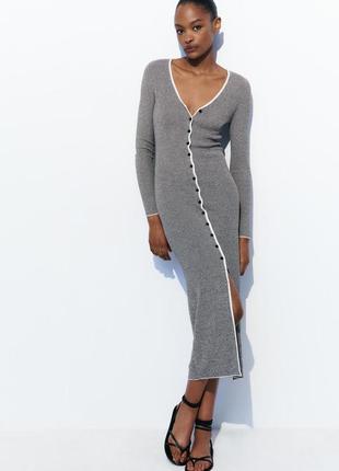 Платье zara платье миди в полоску
