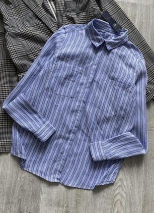 Льнягая рубашка, лляна сорочка оверсайз, льгягая блузка, блуза свободного кроя