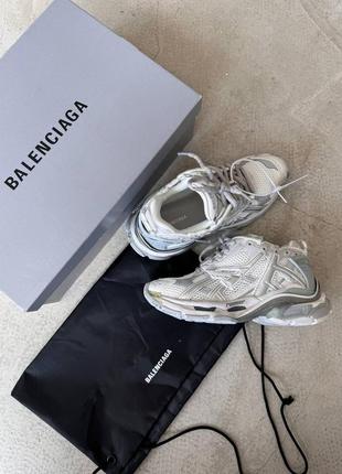 Кроссовки balenciaga runner trainer white silver
