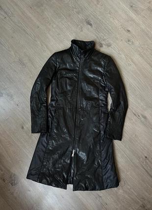 Emporio armani lamb leather jacket кожаная куртка плащ авангард