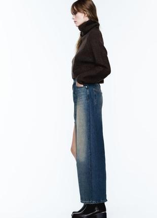 Асимметричная джинсовая юбка z1975 от zara, размер s, м3 фото