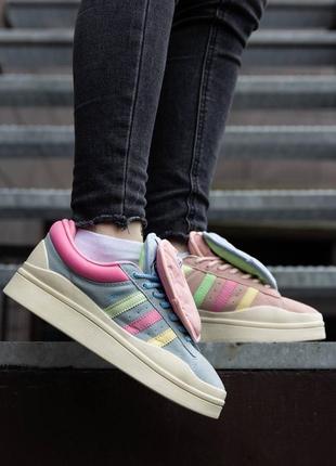 Женские кроссовки adidas campus x bad bunny moon pink2 фото