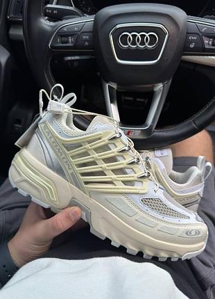 Salomon acs pro advanced white/beige, мужские кроссовки, мужские кроссовки