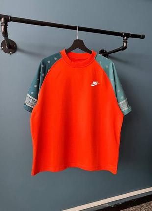 Футболка nike серая / бежевая / оранжевая оверсайз мужская / женская