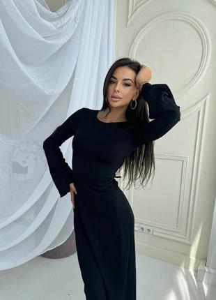 Базова довга сукня міді з імітацією корсетних зв'язок