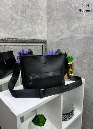 Женская стильная и качественная сумка из искусственной кожи черная