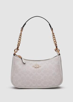💎 coach teri white shoulder bag in signature canvas