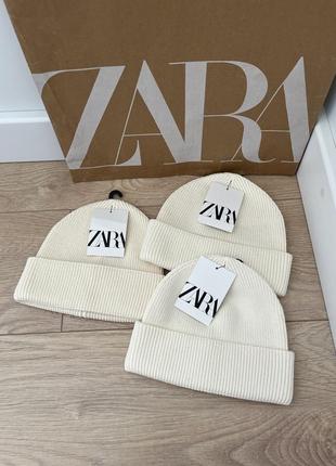 Трикотажна шапка в рубчик zara бавовна
