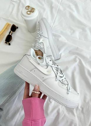 Идеальные белые кроссовки nike round air force 1low white off / найк аэр форс лоу белые демисезонные, на весну, лето осень