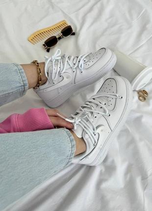 Идеальные белые кроссовки nike air force 1low white off / найк аэр форс лоу белые демисезонные, на весну, лето осень5 фото