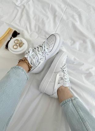 Идеальные белые кроссовки nike air force 1low white off / найк аэр форс лоу белые демисезонные, на весну, лето осень6 фото