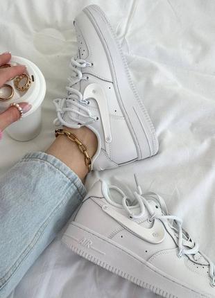 Идеальные белые кроссовки nike air force 1low white off / найк аэр форс лоу белые демисезонные, на весну, лето осень4 фото