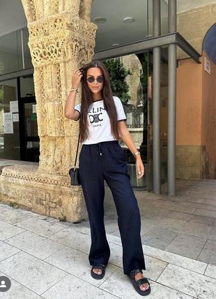 Лляні брюки штани zara m