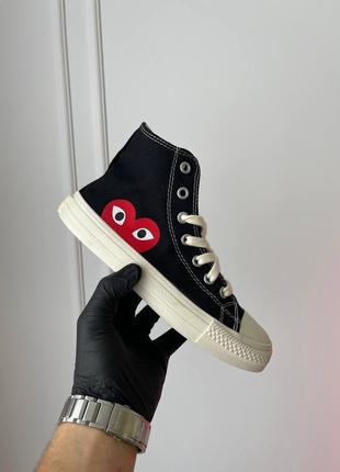 Жіночі кеди comme des garçons play x converse high ‘black’