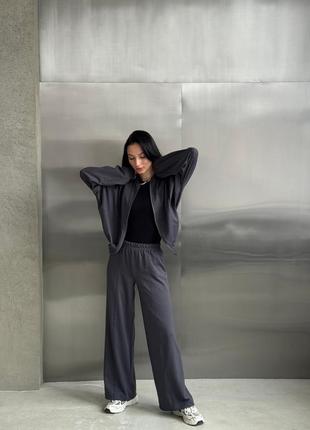 Костюм в стиле zara беж графит серый черный2 фото