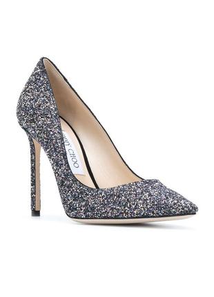 Сріблясті блискучі туфлі-човники jimmy choo romy