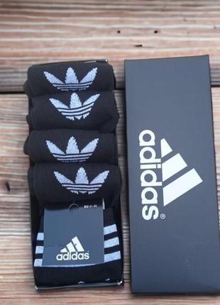 5 пар в коробке, подарочный набор высоких носков adidas 41-45 р.