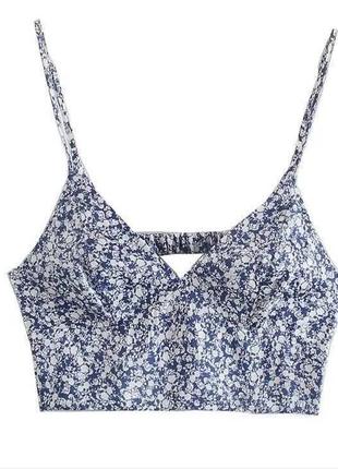 Стильный атласный топ в цветочный принт zara