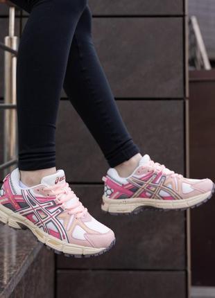 Asics gel kahana 8 white pink женские кроссовки8 фото