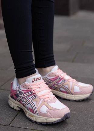 Asics gel kahana 8 white pink женские кроссовки6 фото