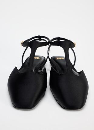 Туфлі жіночі чорні атласні zara new