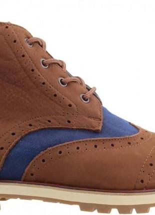Мужские ботинки броги toms men's brogue boot chestnut brown full grain leather размер 42.5 eur/ 9.5 usa / 8.54 фото