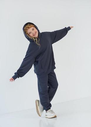 Якісний дитячий підлітковий спортивний костюм худі і штани джогери тринитка бавовна2 фото