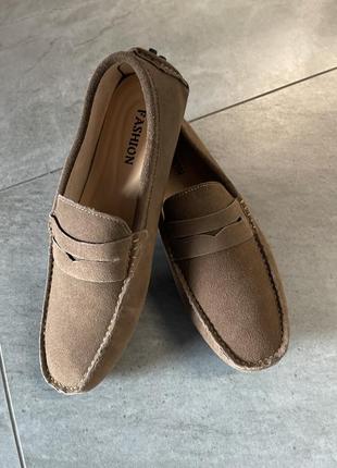 Мокасины мужские замшевые италия