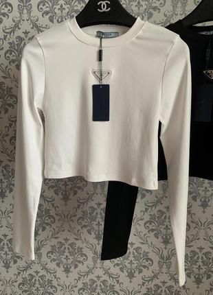 Топ футболка лонг в стиле prada sm