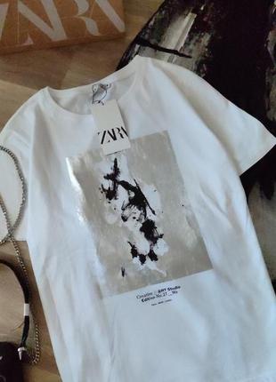 Футболка зі сріблом zara розмір m оригінал