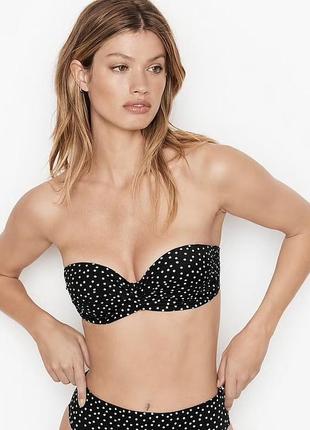 Купальник бандо victoria's secret swim mallorca twist bandeau bikini top & escondido brazilian swim bottom