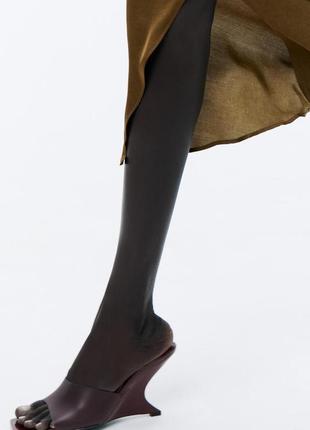 Виниловые босоножки бордовые женские zara new5 фото