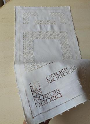 Винтаж🤩👌🤍старинная кружевная дорожка, салфетка, 26х51😍👍🤍💓