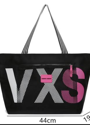 Vxs виктория секрет сумка шоппер, спортивная сумка, для фитнеса, йоги, пляжа3 фото