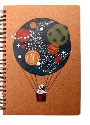 Блокнот "повітряна куля" еко крафт-картон 11121-t-kr формат а5 на пружині