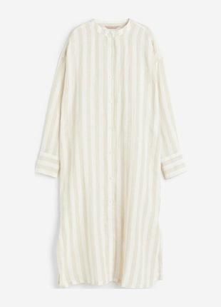 Шикарное, льяновое платье миди h&m