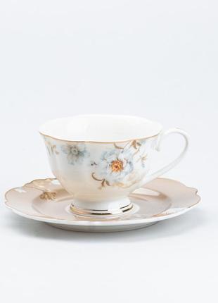 Набор чашек с блюдцами керамические 6 штук сервиз чайный кофейный на 6 персон3 фото