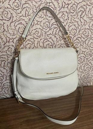 Кожаная вместительная сумка michael kors с коротким и длинными ремешками