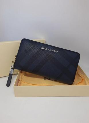 Чоловічий клатч з натуральної шкіри. темно синій чорний клатч канва burberry. чоловічий гаманець. подарунок чоловіку на день народження