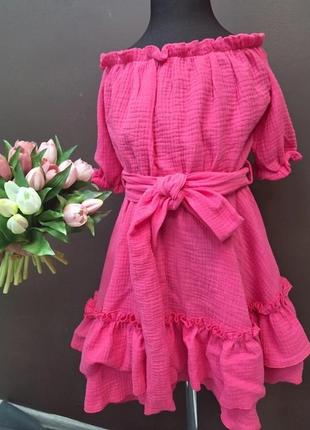 Стильна легка сукня для дівчаток і матусь, фемили лук2 фото