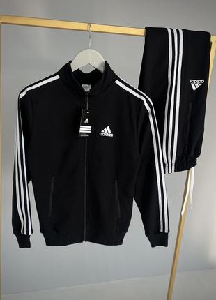 Дитячий спортивний костюм-двійка олімпійка адідас для хлопчика підлітковий двонитка adidas класик 7-15 років
