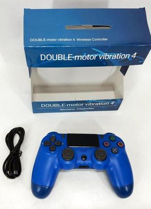 Джойстик doubleshock для ps 4, бездротовий ігровий геймпад ps4/pc акумуляторний джойстик. or-383 колір синій